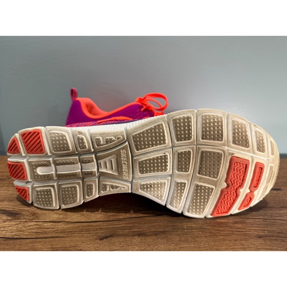Skechers Skech-Knit Memory Foam Purple Orange Running Shoes 11877 Womens 9 - Picture 5 of 9
